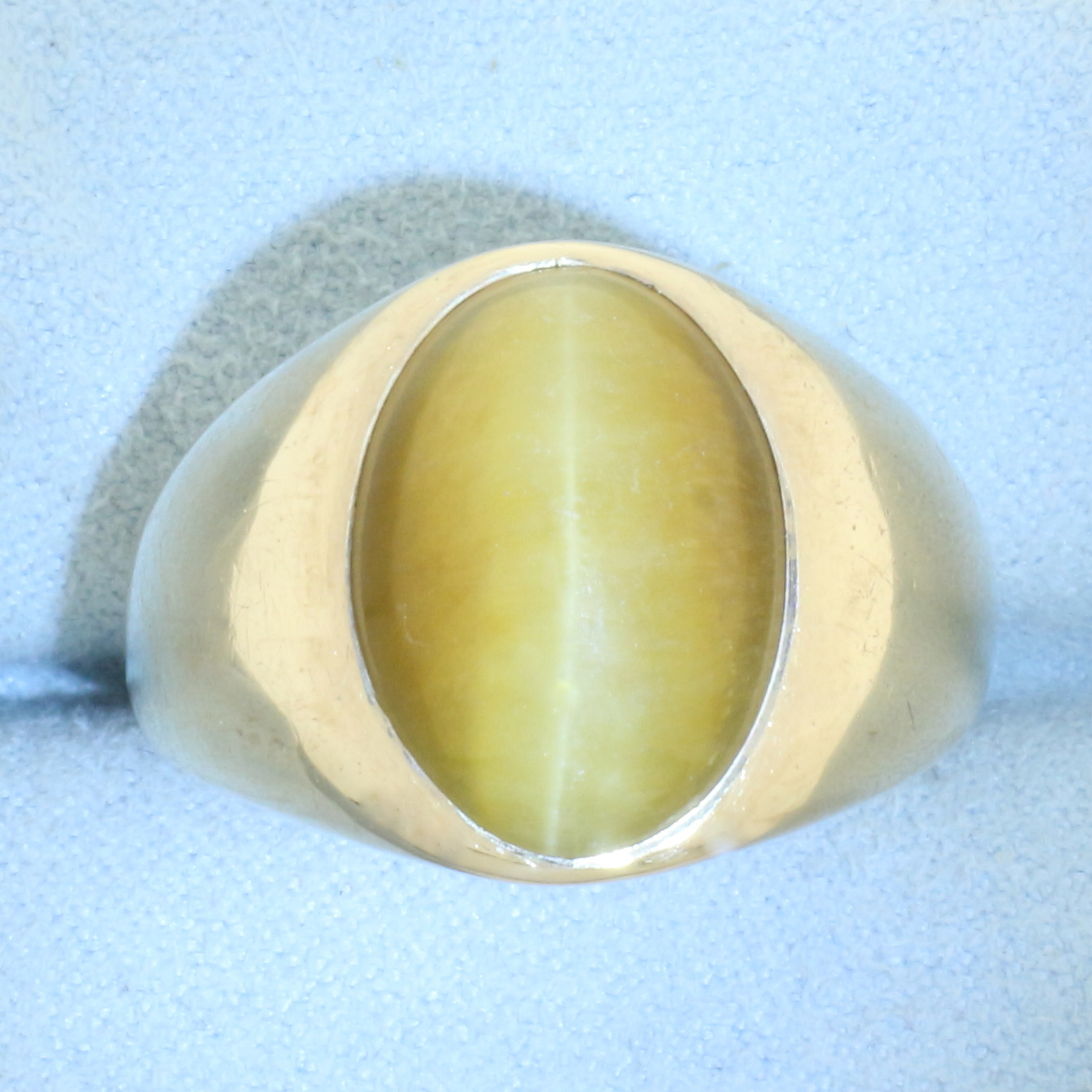 Mens Cat's Eye Ring in 10k Yellow Gold