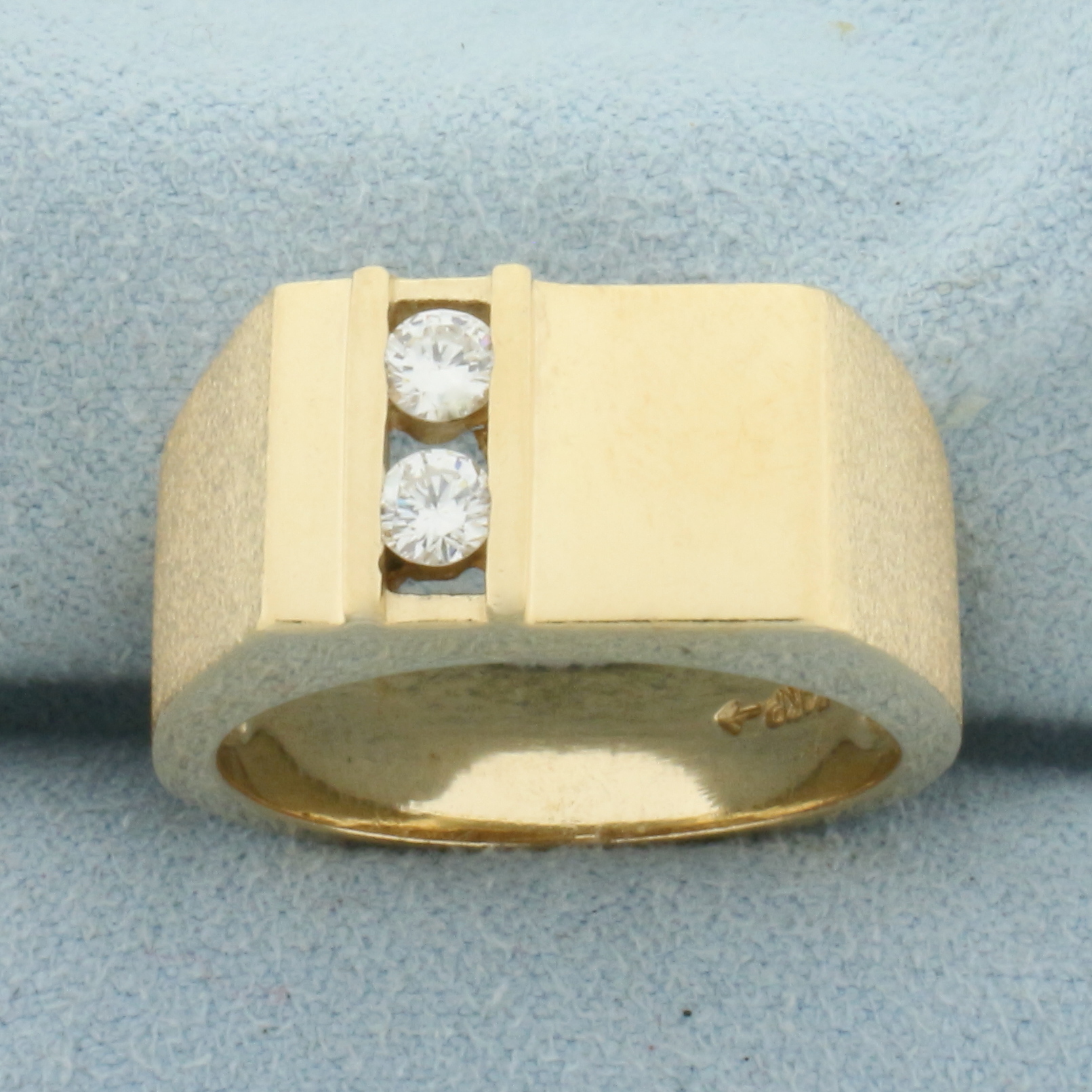 Men's Diamond Signet Ring in 14k Yellow Gold