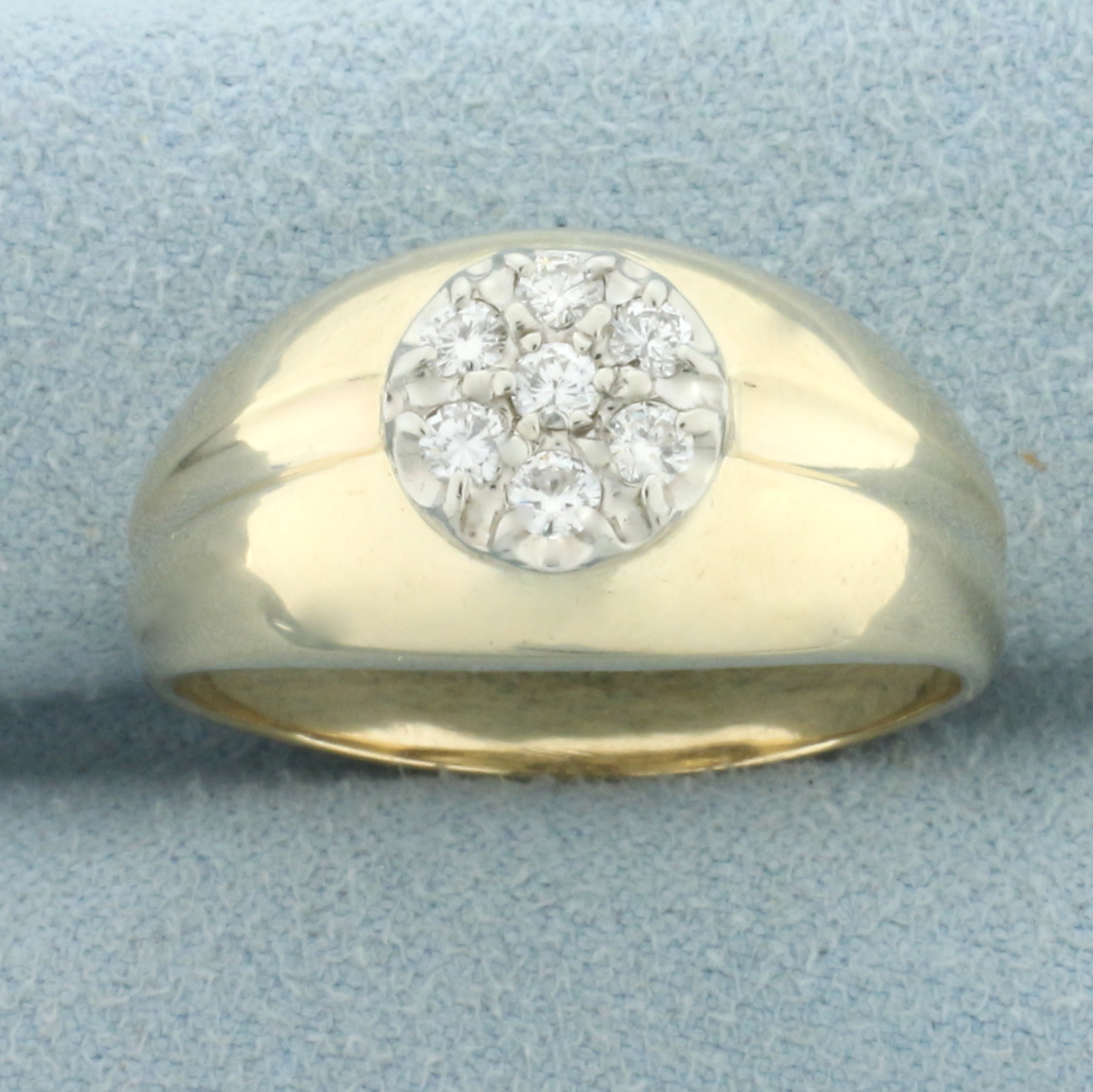 Men's Diamond Target Design Ring in 14k Yellow Gold