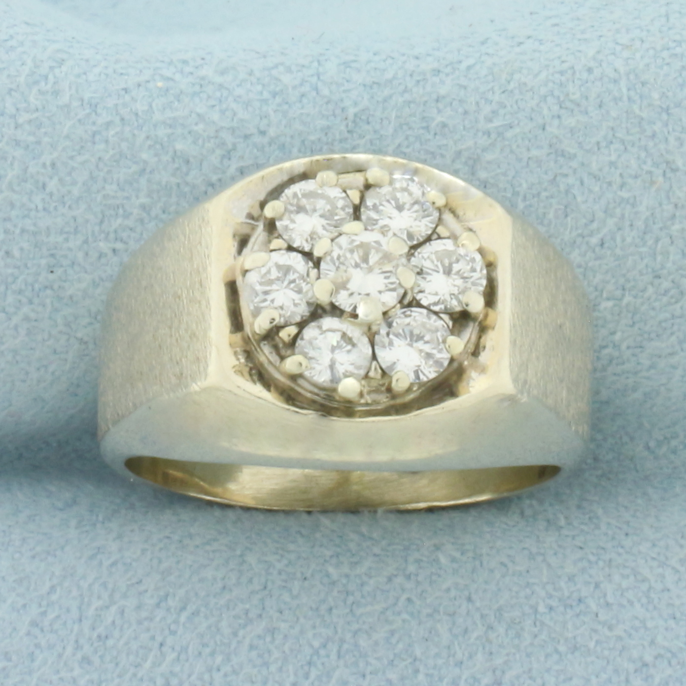 Mens Diamond Target Ring in 14k White Gold