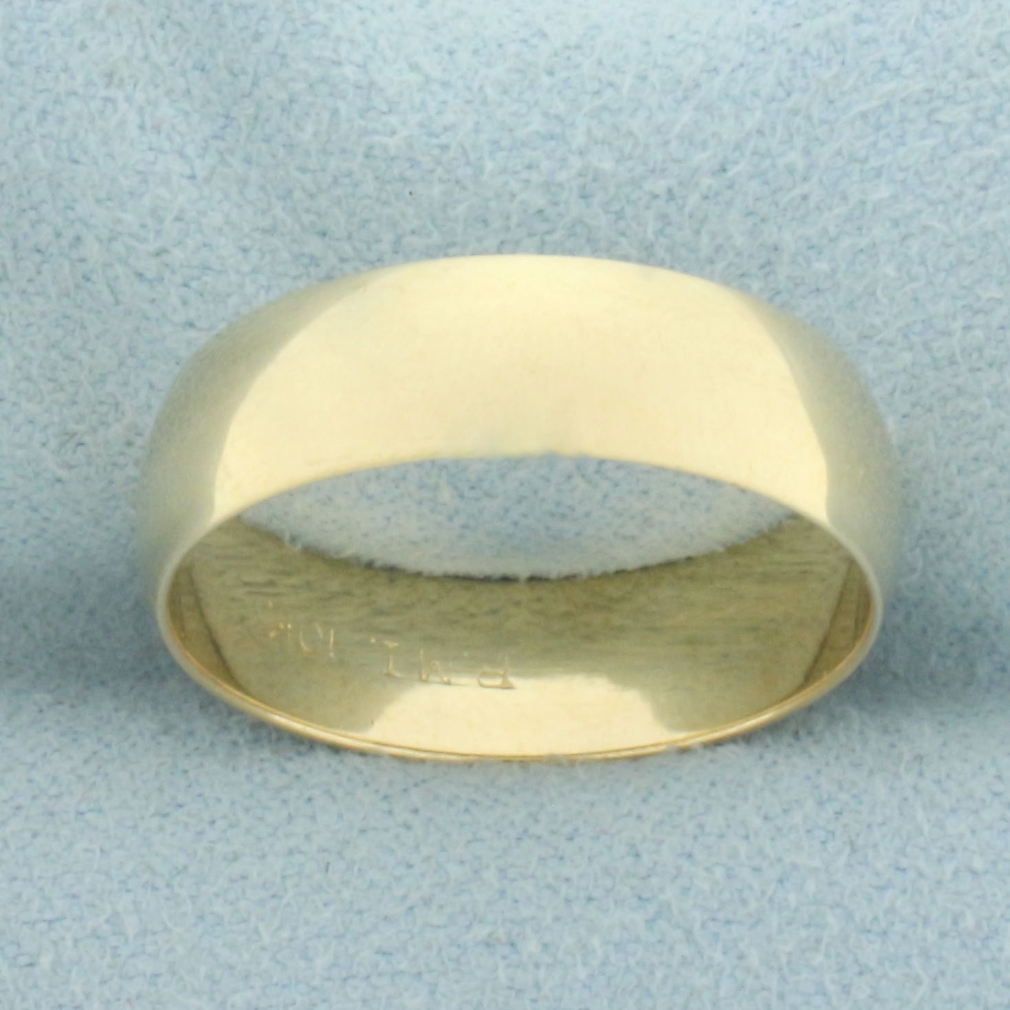Mens Half Dome Wedding Band Ring in 10k Yellow Gold