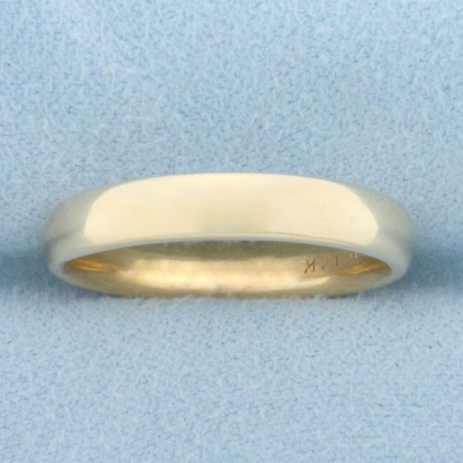 Mens Half Dome Wedding Band Ring in 14k Yellow Gold