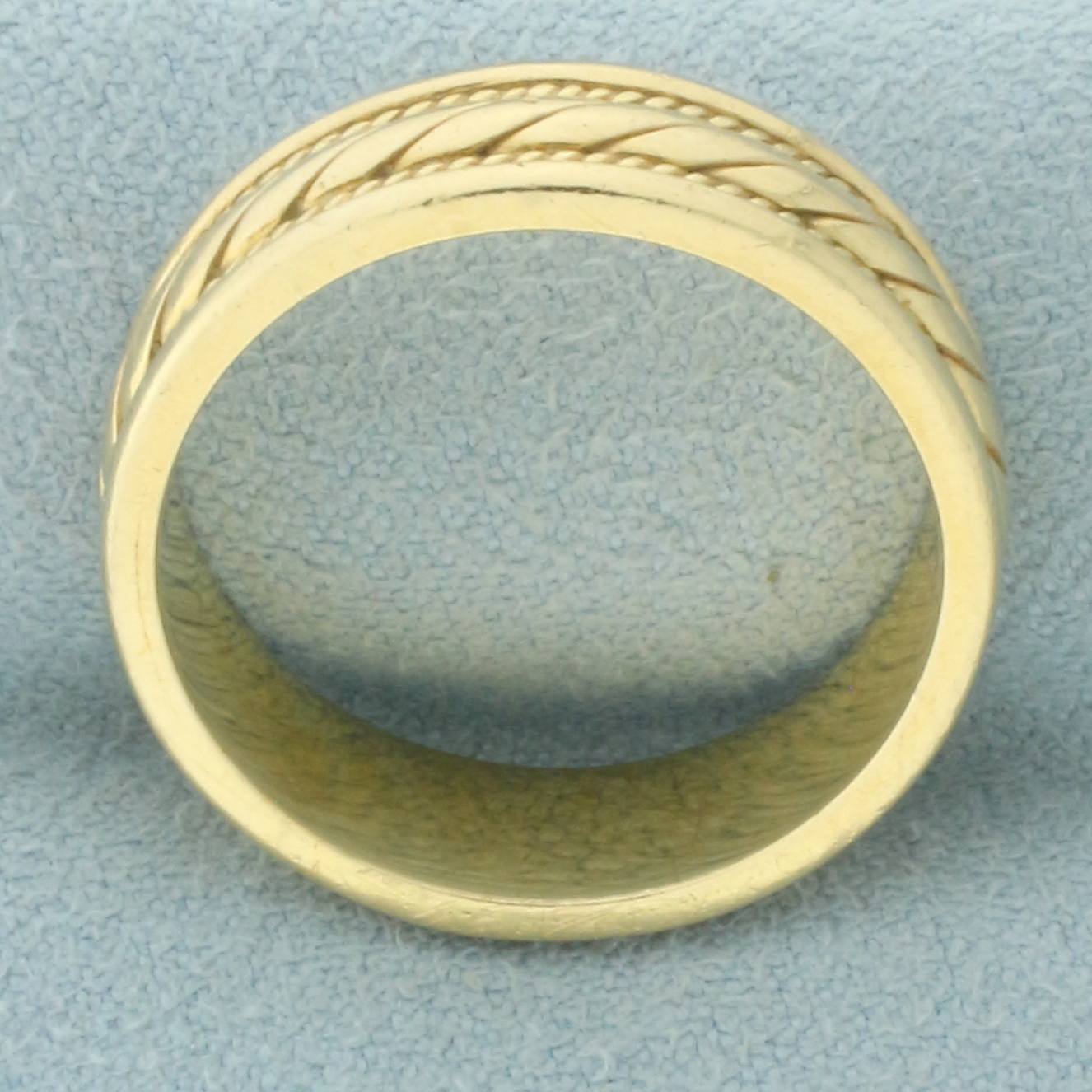 Mens Rope Design Wedding Band Ring in 14k Yellow Gold | Property Room