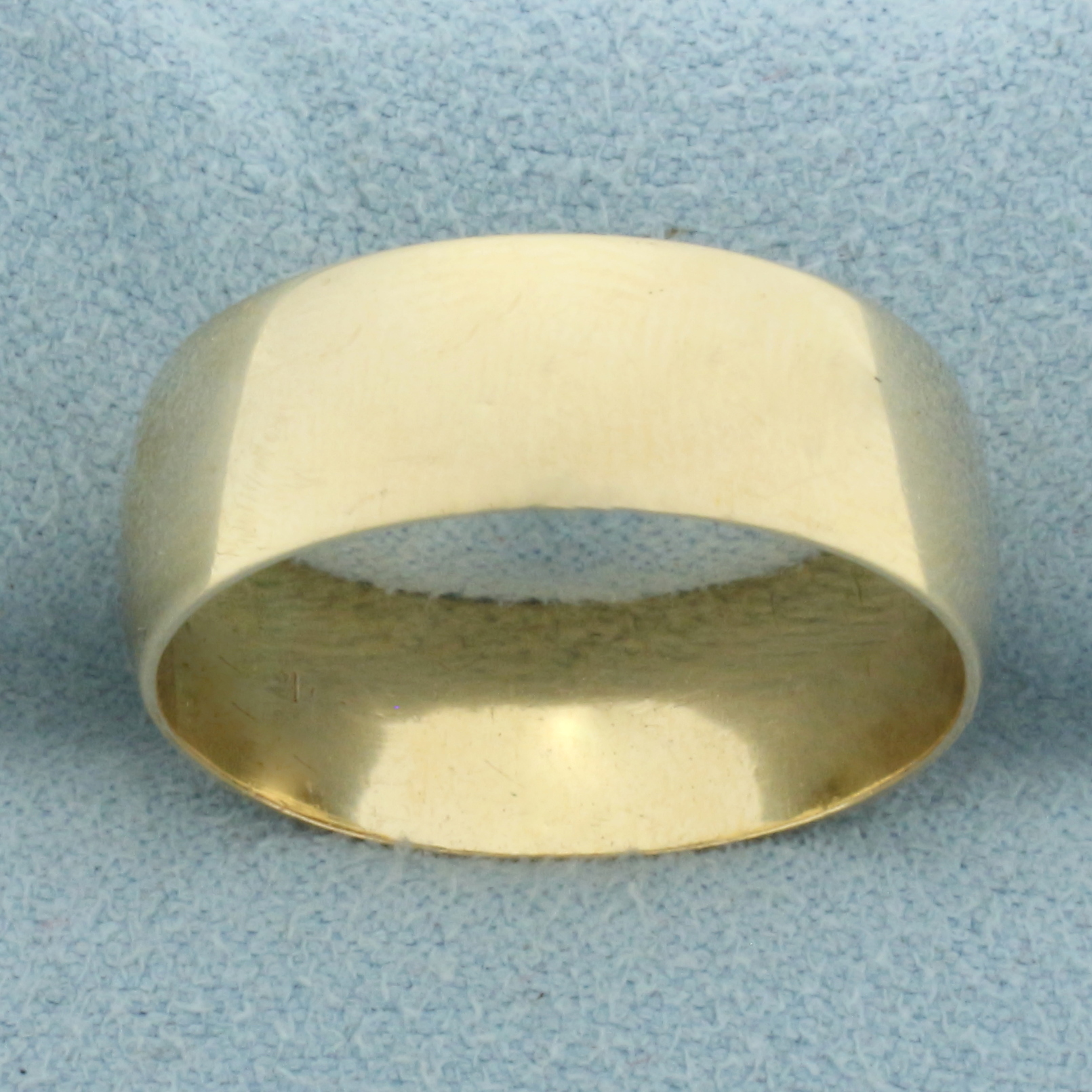 Mens Wide Wedding Band Ring in 14k Yellow Gold