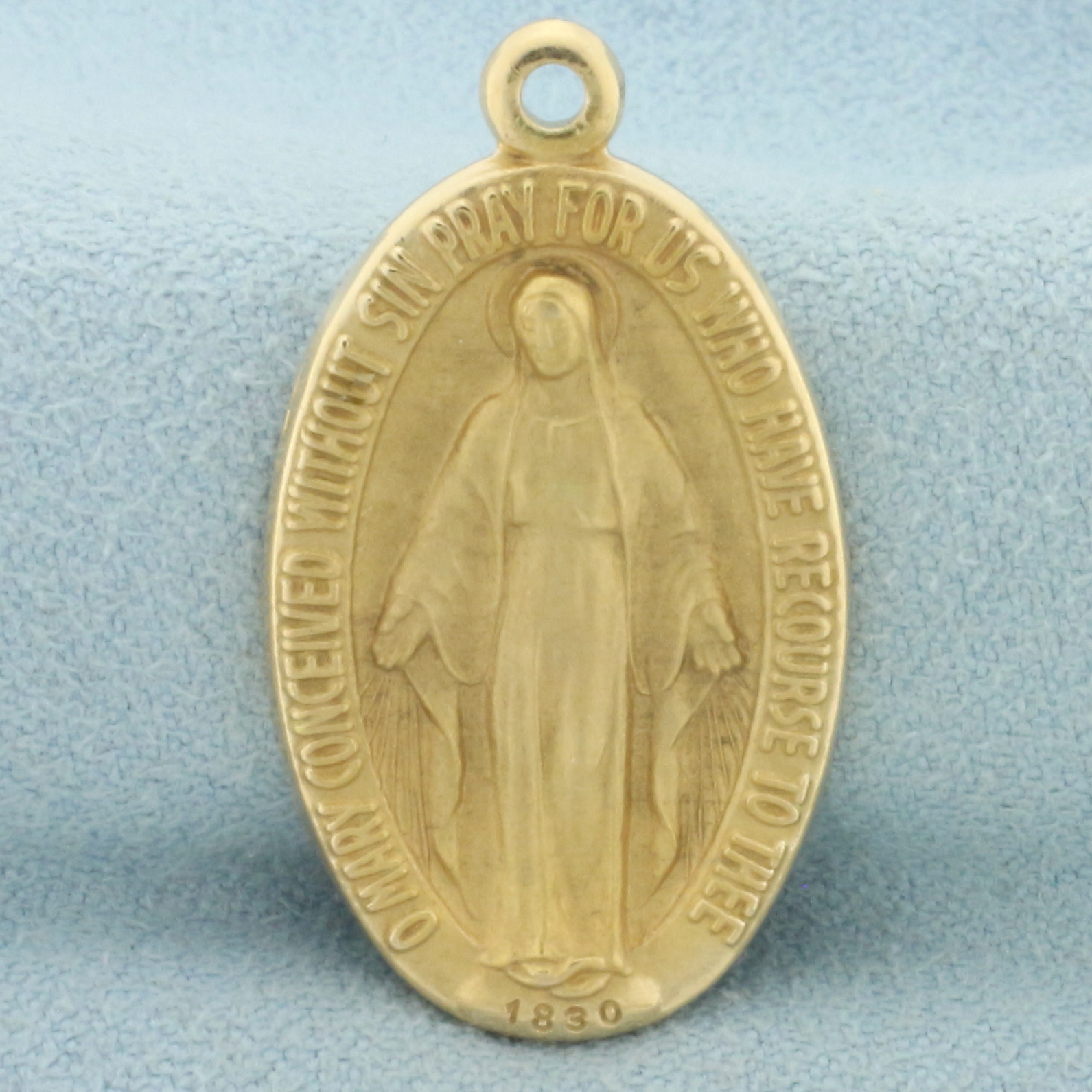 Miraculous Virgin Mary Religious Pendant in 14k Yellow Gold | Property Room