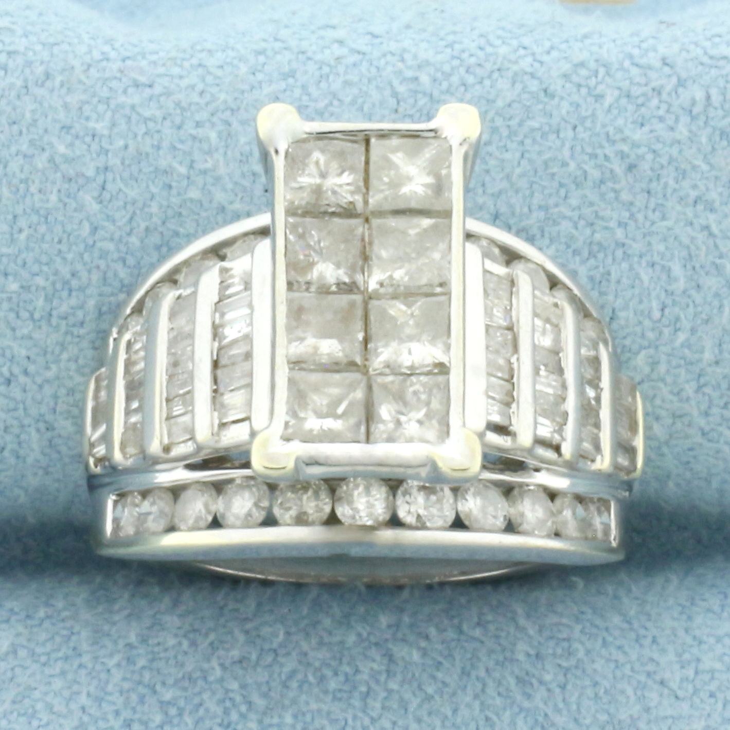 Modern Design Diamond Ring in 10k White Gold