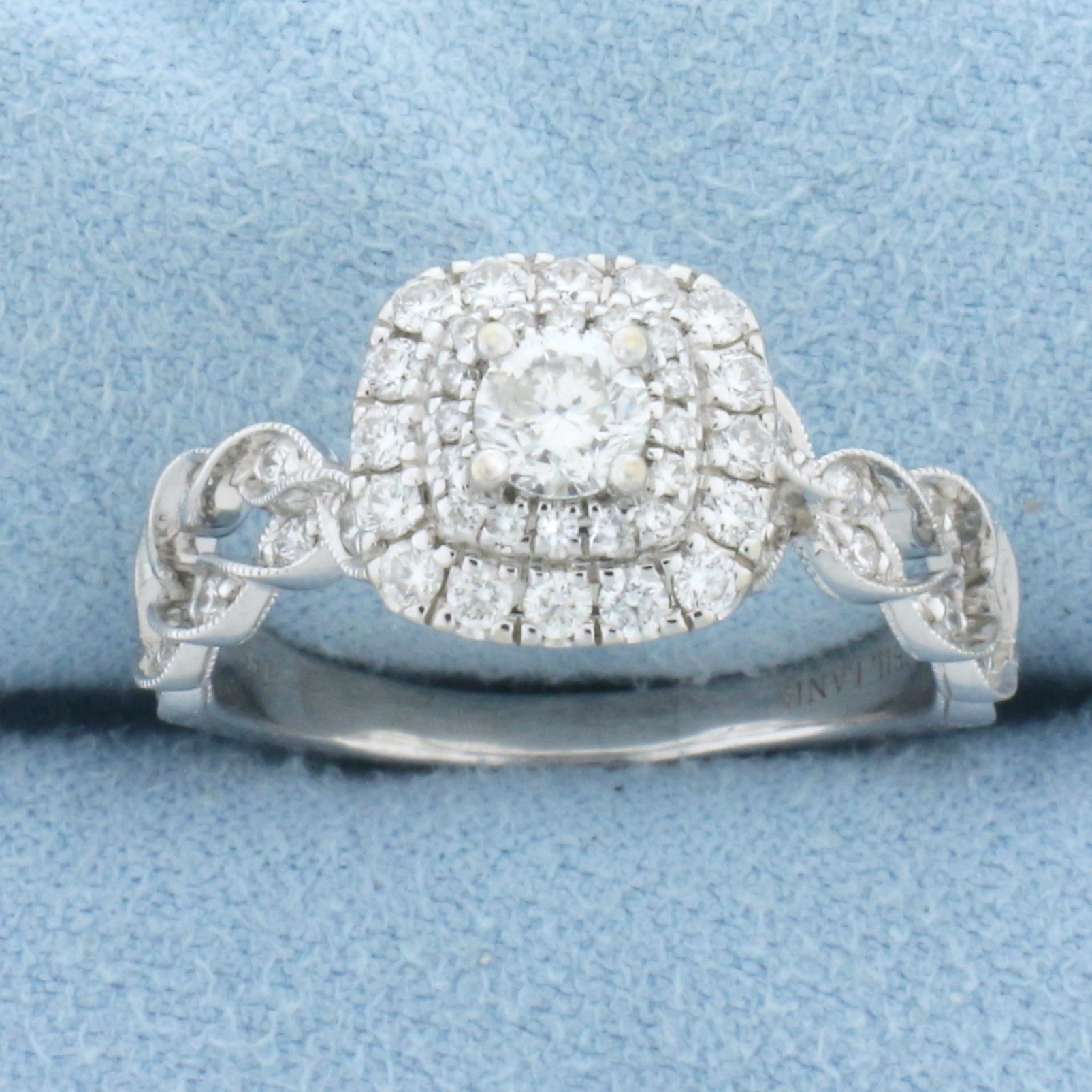 Neil Lane Double Halo Twist Engagement Ring in 14k White Gold