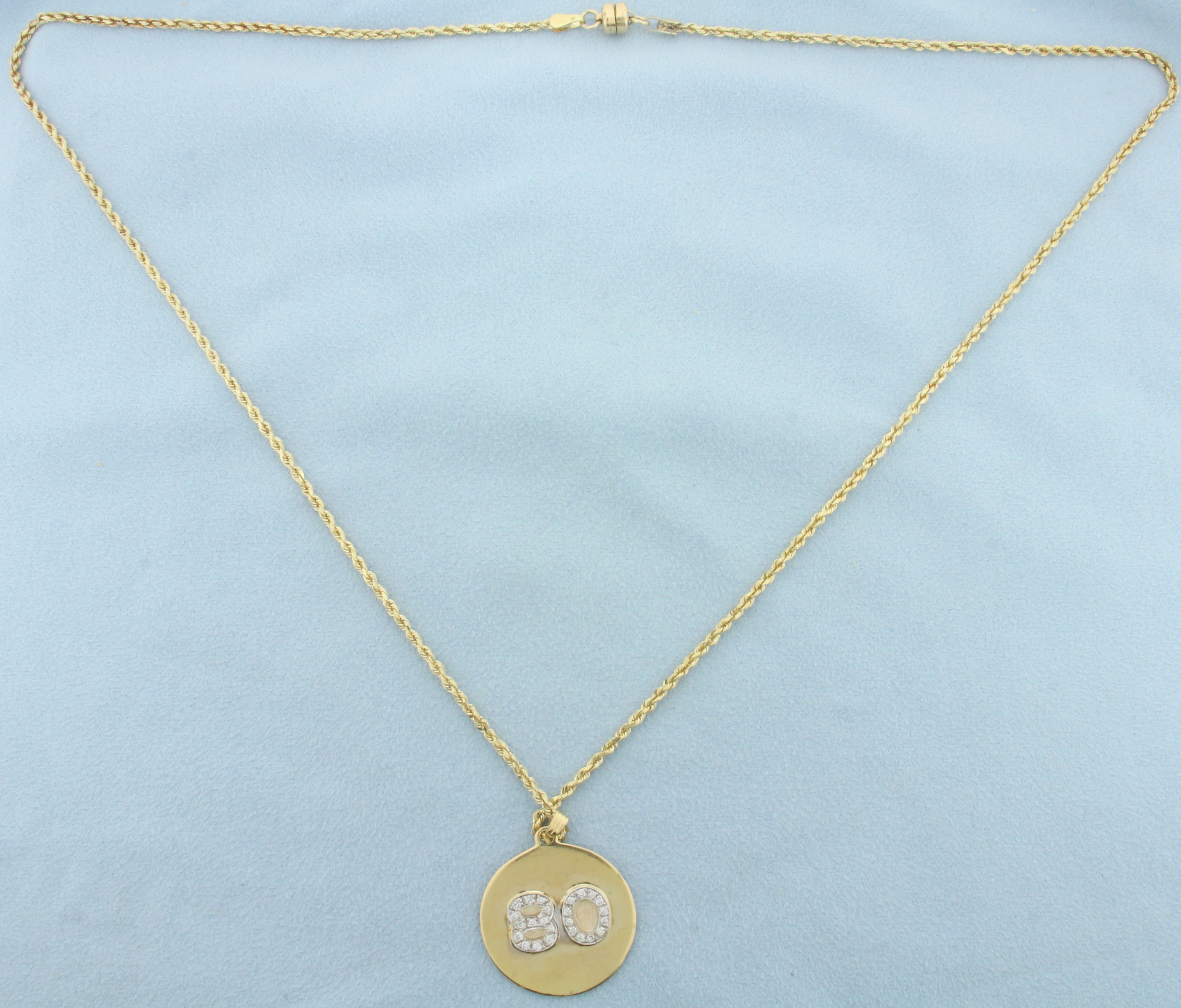 Number 80 Diamond Necklace in 14k yellow gold | Property Room