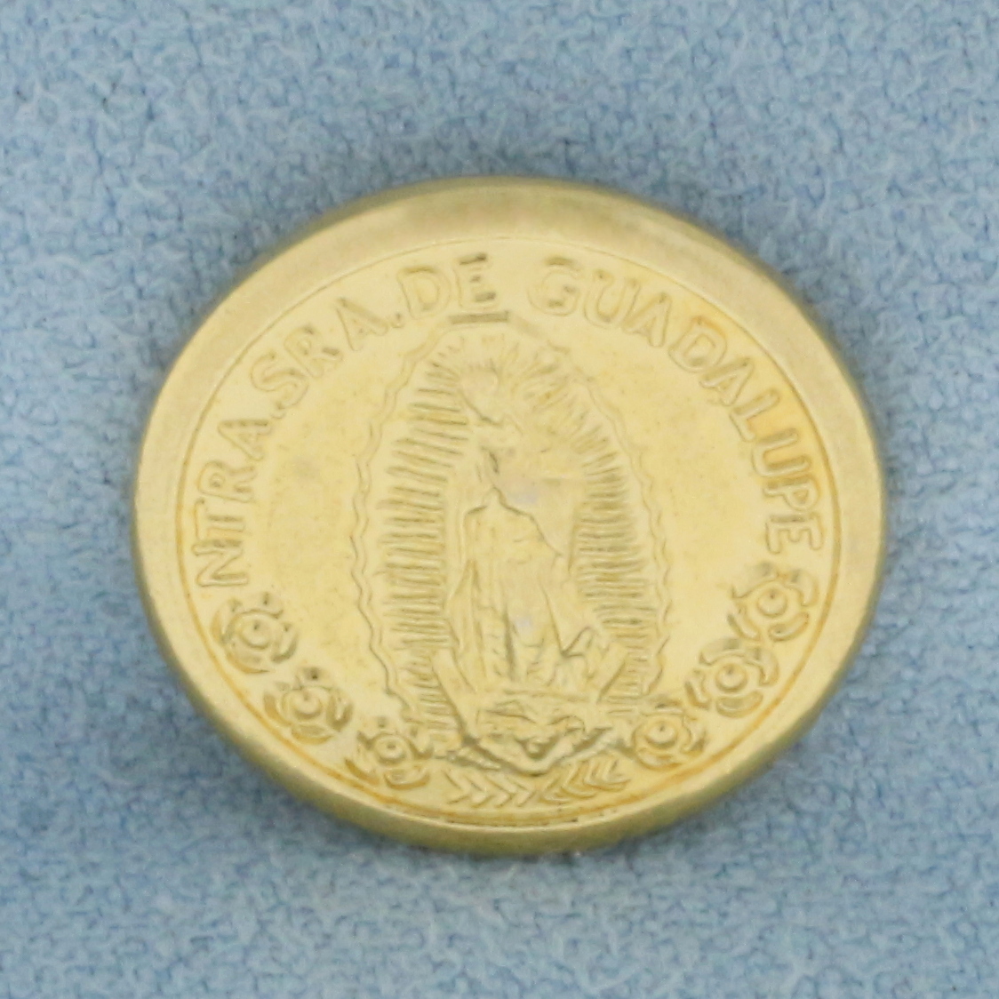 Our Lady of Guadalupe Matthew 19:6 Bible Verse Gold Token in 14k Yellow Gold Plate