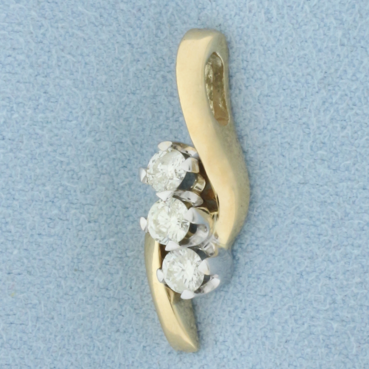 Past Present Future 3 Diamond Pendant in 14k Yellow Gold