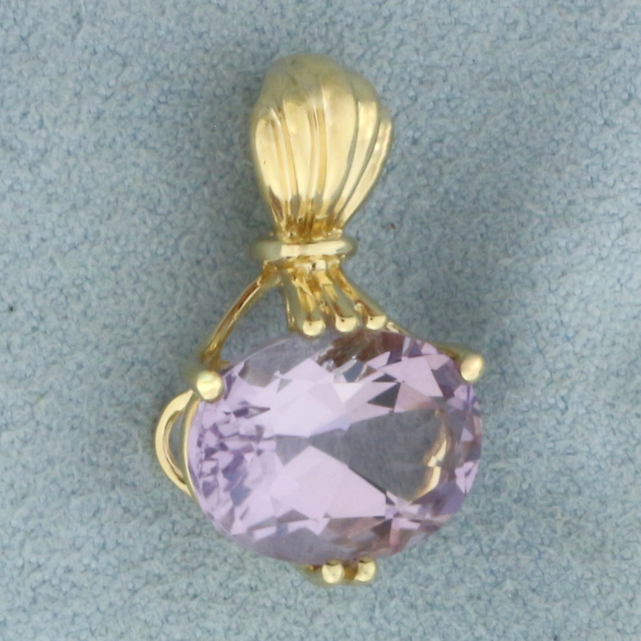 Purple Tourmaline Pendant in 14k Yellow Gold