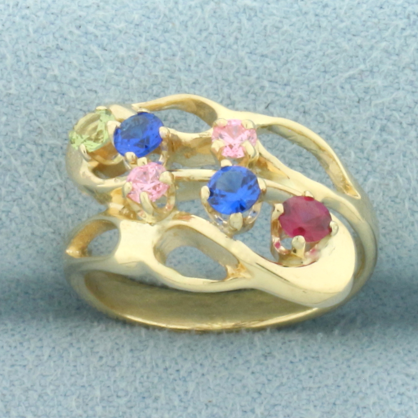 Rainbow Topaz Ring in 14k Yellow Gold