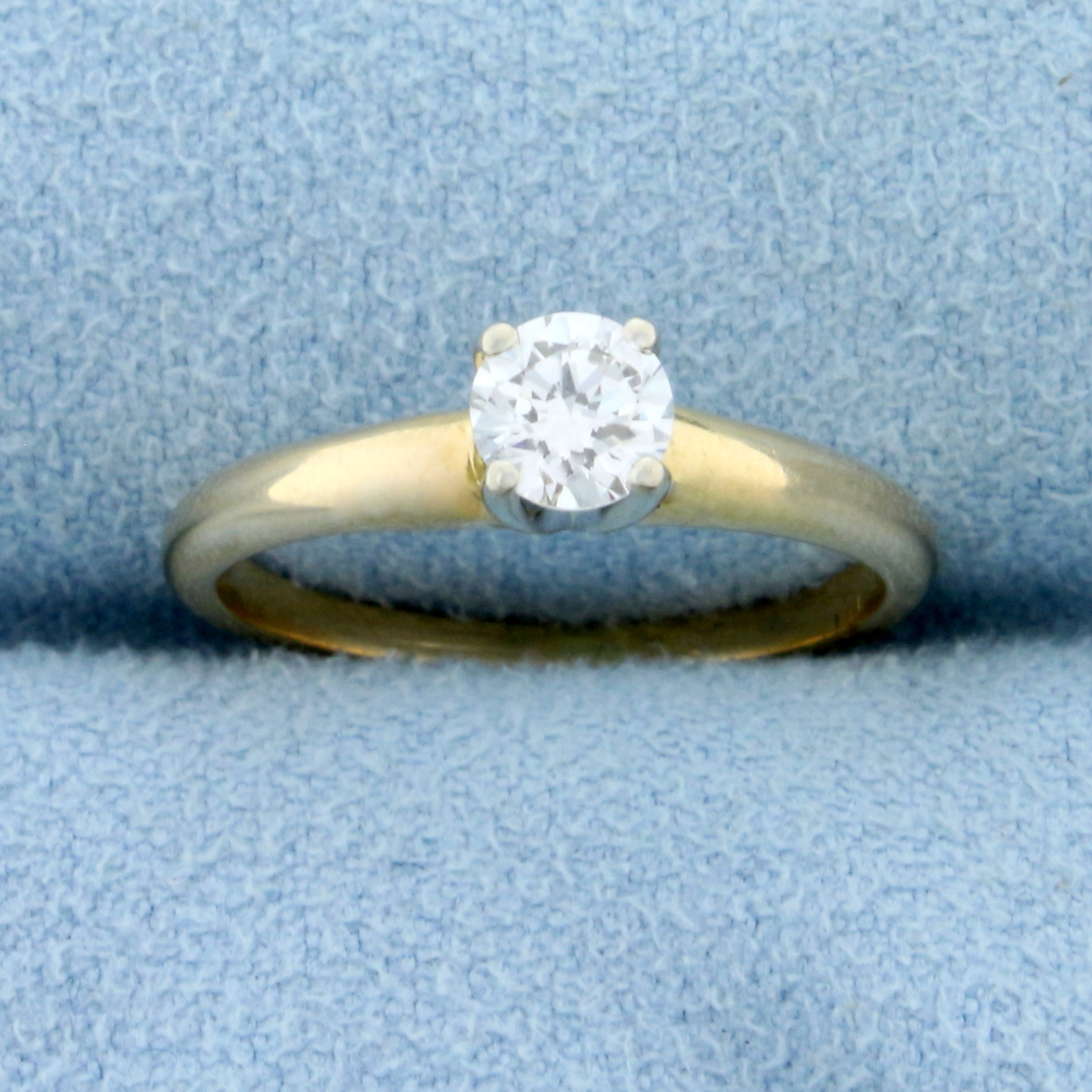Solitaire Diamond Engagement Ring in 14K Yellow Gold