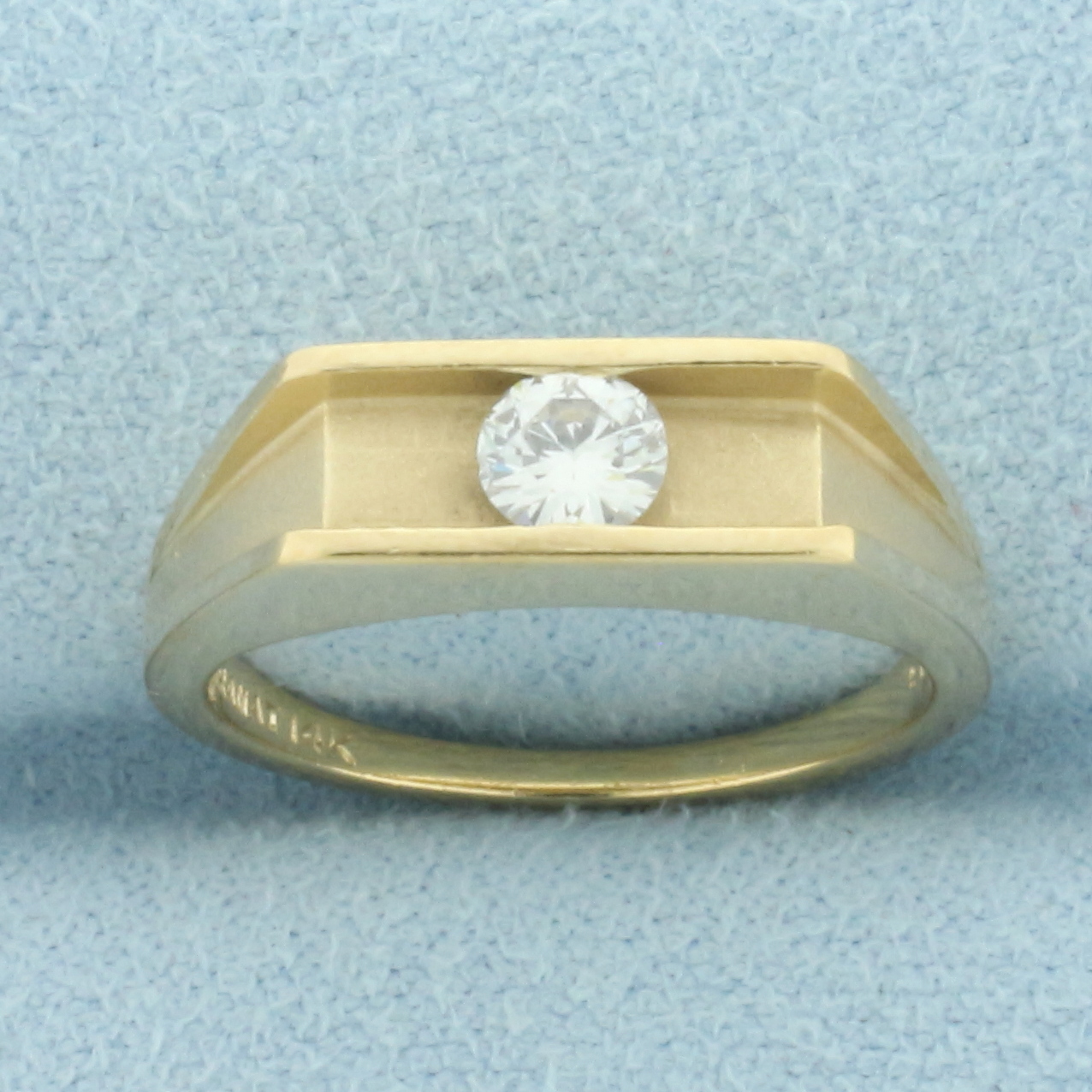 Tension Set  Diamond Solitaire Ring in 14k Yellow Gold