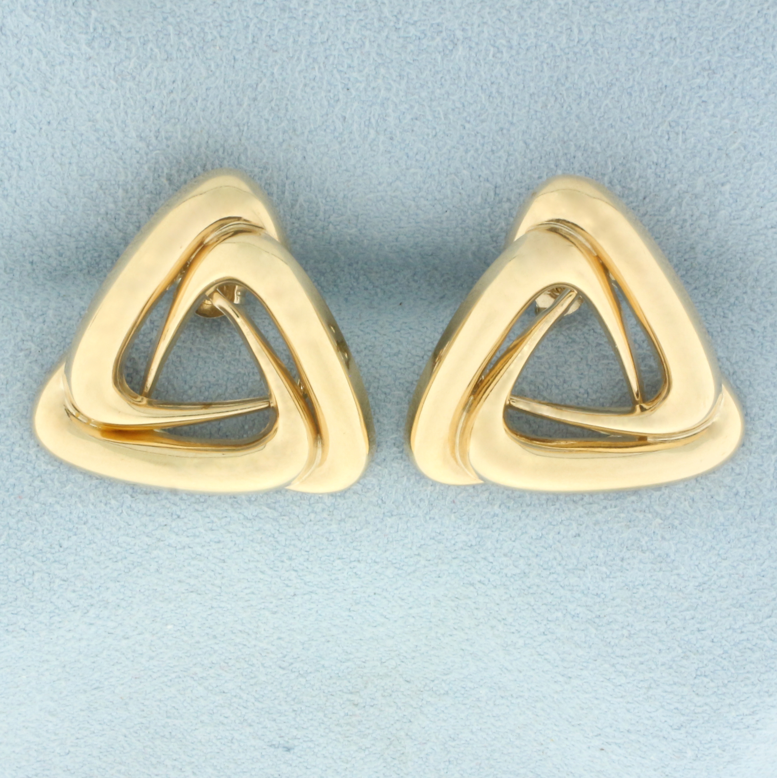 Triangle Knot Earrings in 10k Yellow Gold