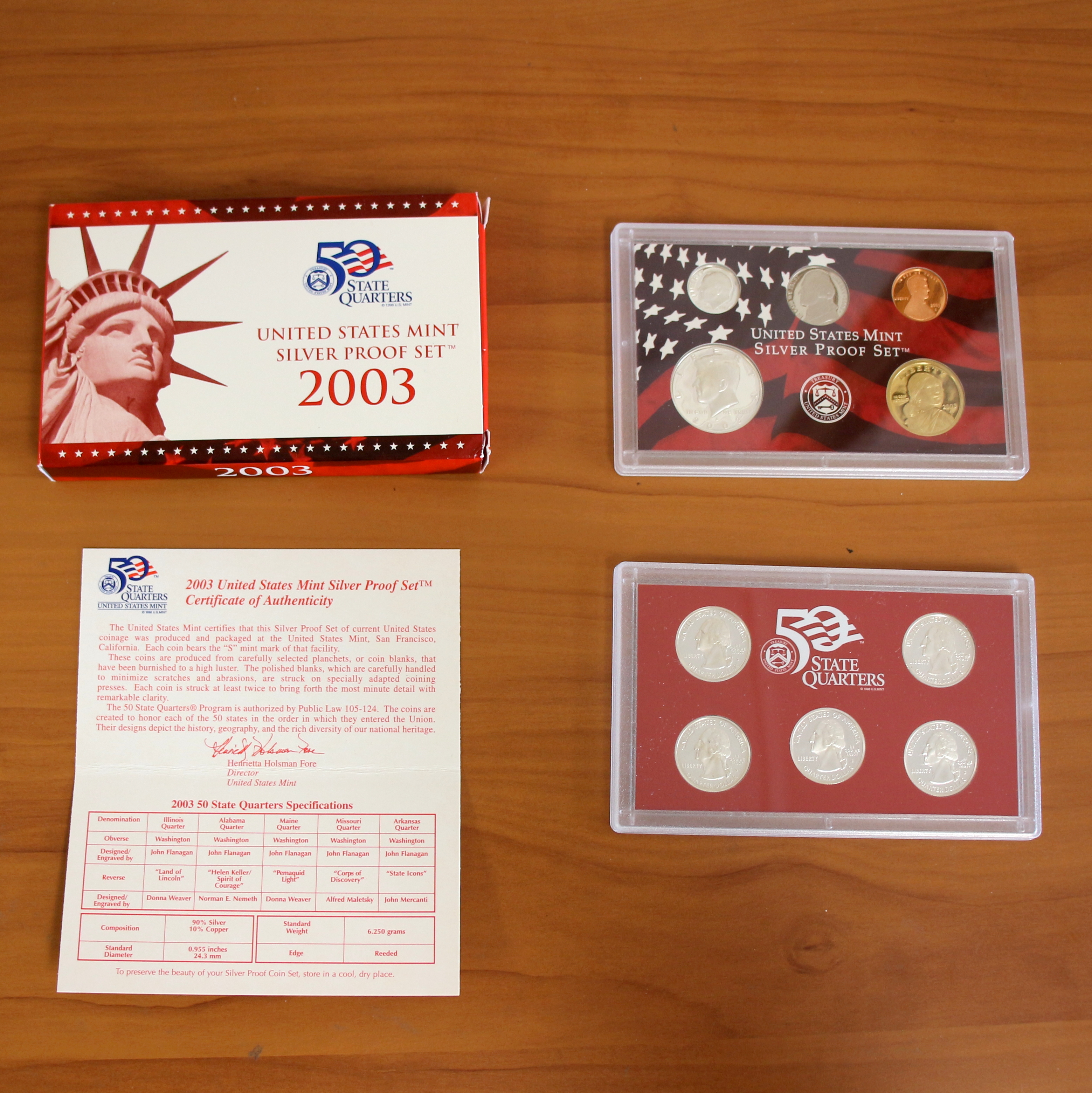 U.S. Mint Silver Proof Coin Set OGP COA