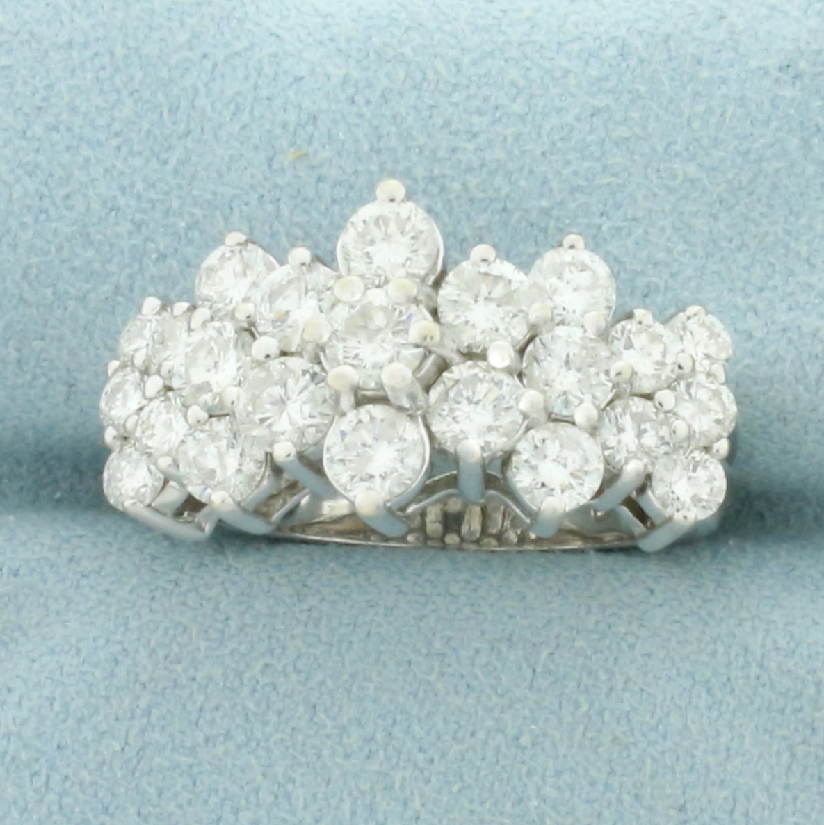 Vintage Diamond Cocktail Ring in 14K White Gold