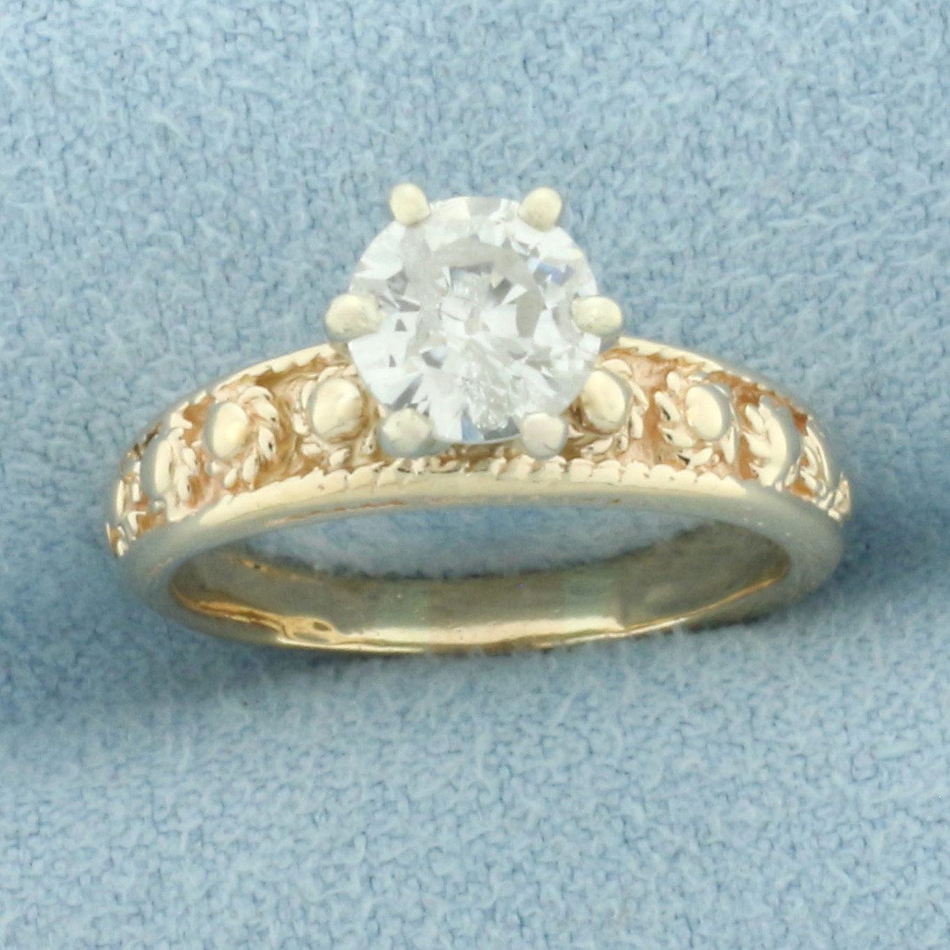 Vintage Diamond Solitaire Engagement Ring in 14k Yellow Gold | Property ...