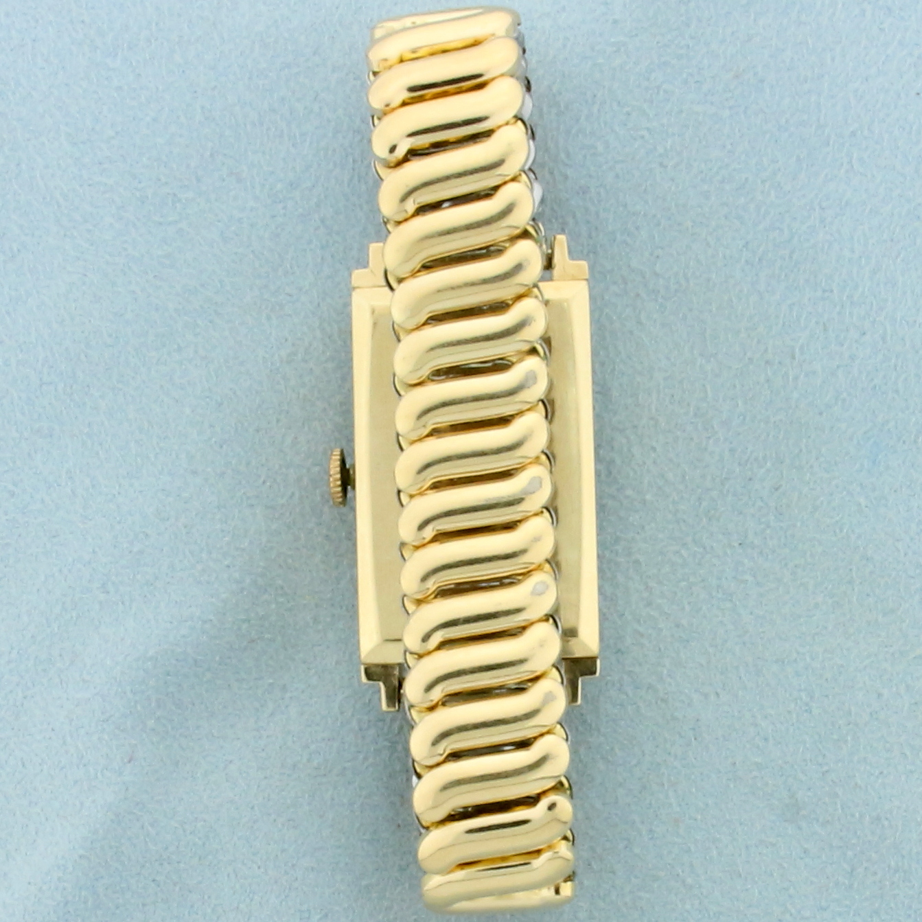 Vintage Manual Wind Longines Wrist Watch With Solid 14k Yellow Gold