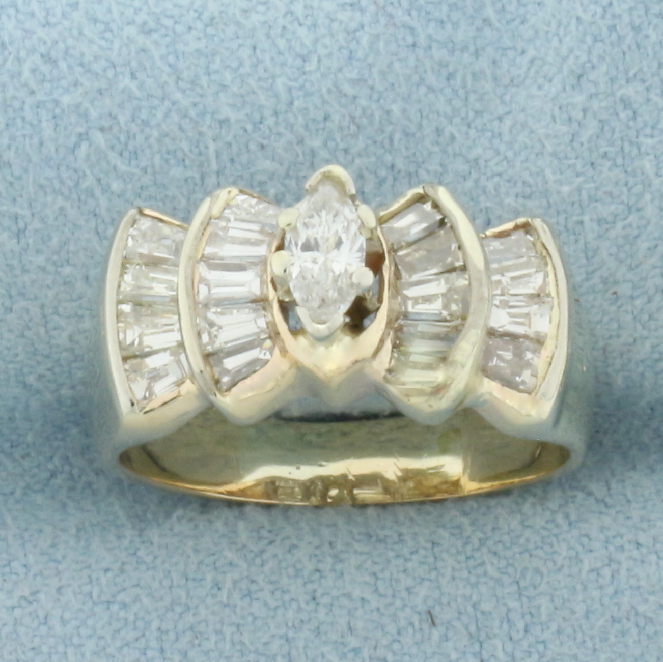 Vintage Marquise Diamond Engagement Ring in 14k Yellow Gold | Property Room