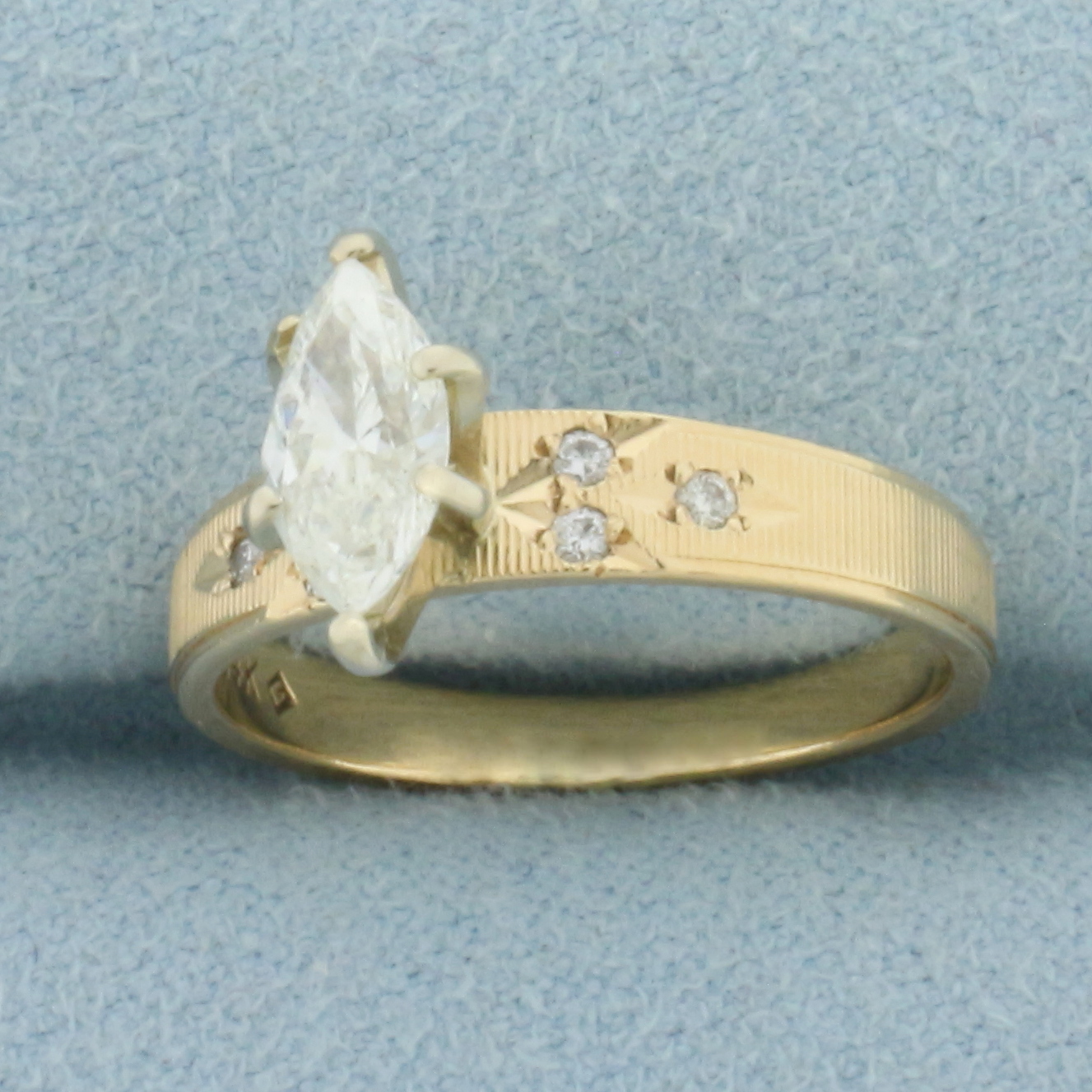 Vintage Marquise Diamond Engagement Ring in 14k Yellow Gold | Property Room