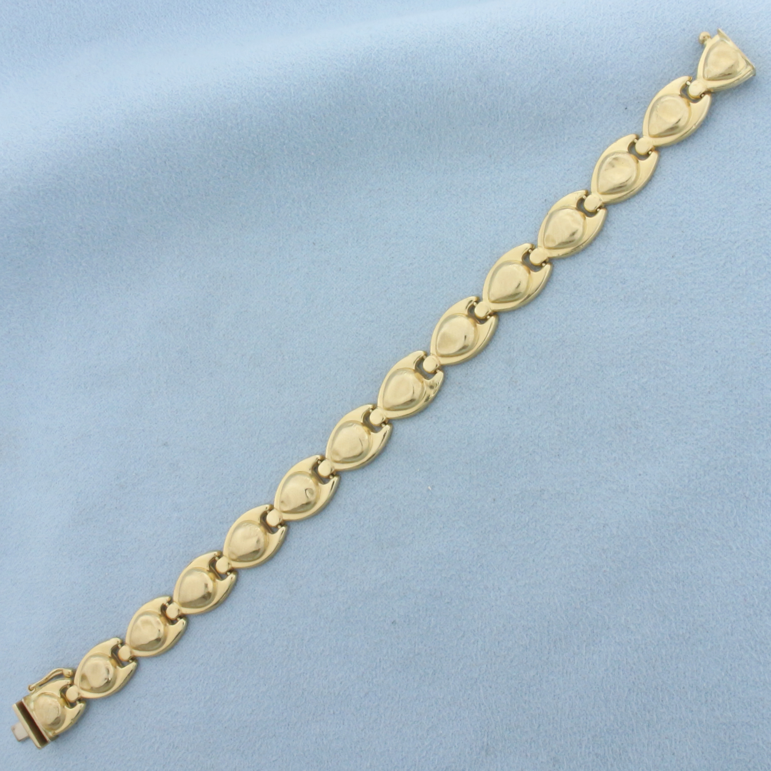 Vintage Puffy Link Bracelet in 14K Yellow Gold