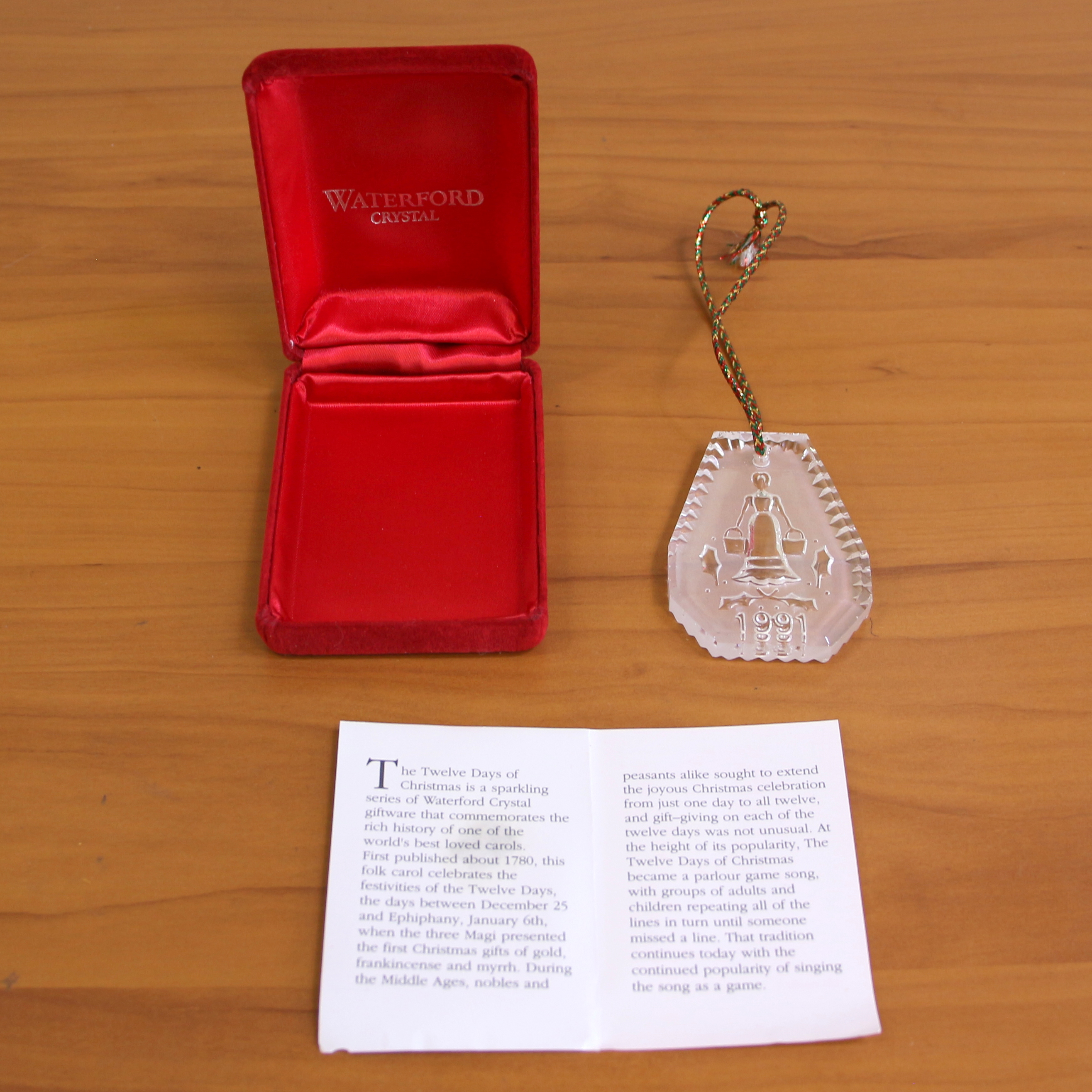 Waterford Crystal 1991 Twelve Days of  Christmas Ornament