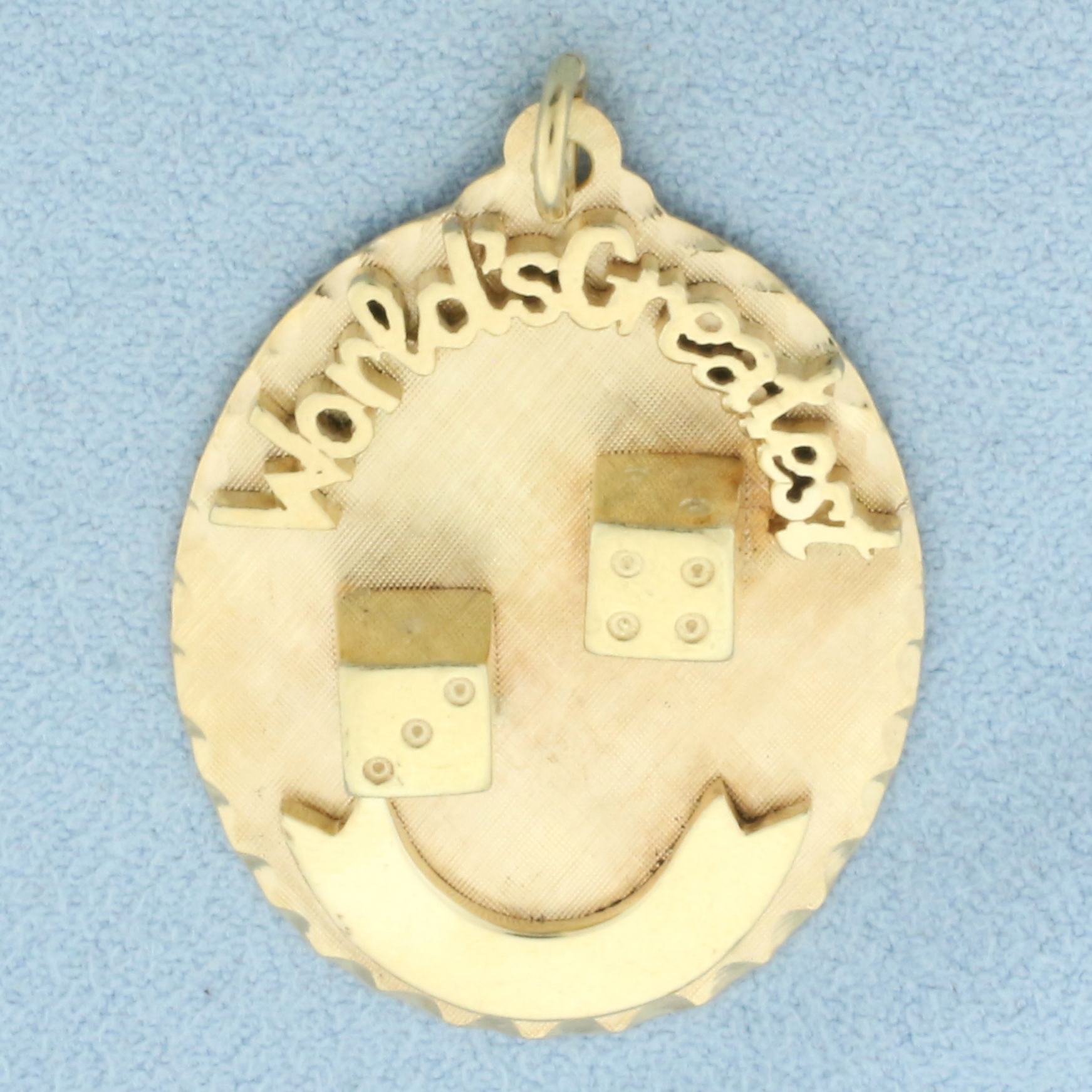 World's Greatest 3-D Dice Pendant or Charm in 14k Yellow Gold