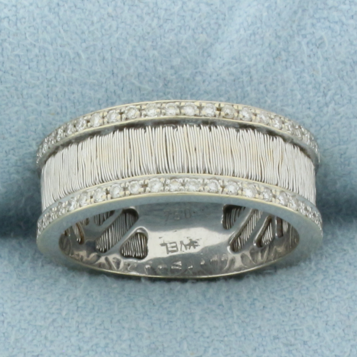 Yvel Designer Diamond Band Ring in 18k White Gold