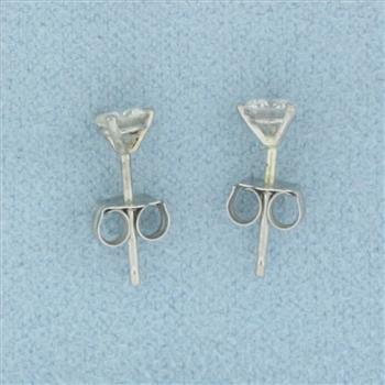 1/2ct Natural Diamond Stud Earrings in Platinum Settings