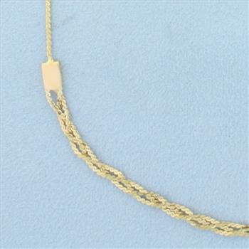 16 Inch Italian Braided Serpentine Link Necklace in 18k Yellow Gold