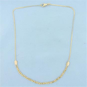 16 Inch Italian Braided Serpentine Link Necklace in 18k Yellow Gold