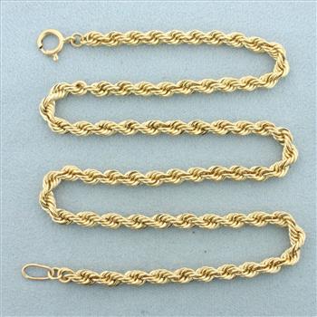 16 Inch Rope Link Chain Necklace in 14k Yellow Gold | Property Room