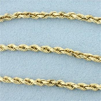 16 Inch Rope Link Chain Necklace in 14k Yellow Gold