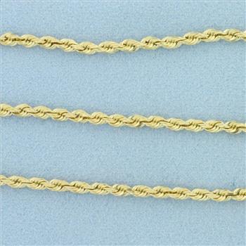 16 Inch Rope Link Chain Necklace in 14k Yellow Gold