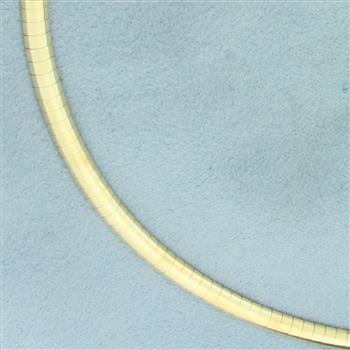 17 Inch Italian Omega Link Necklace in 10k Yellow Gold