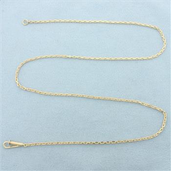 18 Inch Cable Link Chain Necklace in 14k Yellow Gold