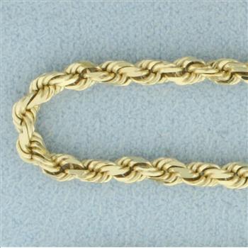 18 Inch Diamond Cut Rope Link Chain Necklace in 14k Yellow Gold