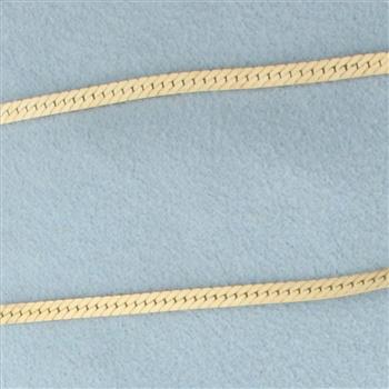 18 Inch Herringbone Link Chain Necklace in 14k Yellow Gold
