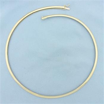 18 Inch Italian Omega Necklace in 14k Yellow Gold