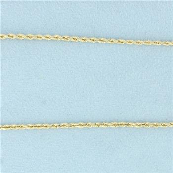 18 Inch Rope Link Chain Necklace in 14k Yellow Gold