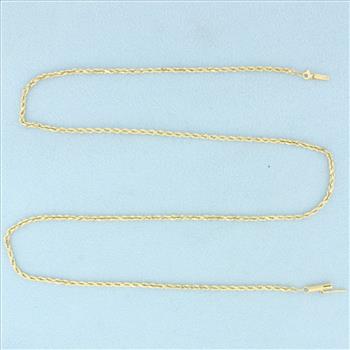 18 Inch Rope Link Chain Necklace in 14k Yellow Gold