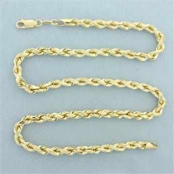 18 Inch Rope Link Chain Necklace in 14k Yellow Gold | Property Room