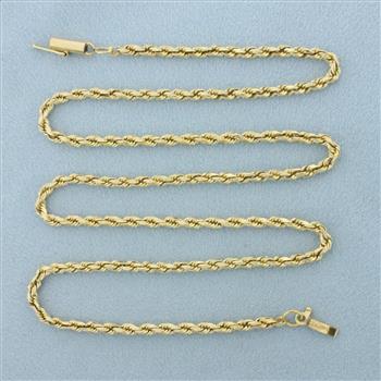19 Inch Diamond Cut Rope Chain Necklace in 14k Yellow Gold | Property Room