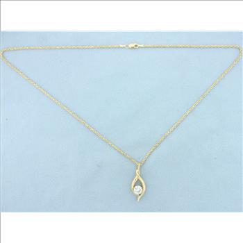 1ct Solitaire Diamond Necklace in 14k Yellow Gold