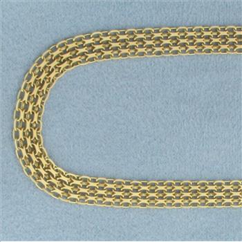 20 Inch Bismark Mesh Link Chain Necklace in 14k Yellow Gold
