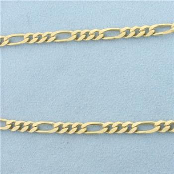 20 Inch Figaro Link Chain Necklace in 14k Yellow Gold