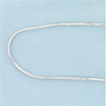 20 Inch Squared Snake Link Chain Necklace in 14k White Gold