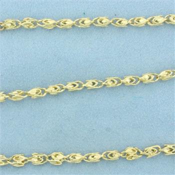 20 Inch Turkish Link Chain Necklace in 14k Yellow Gold