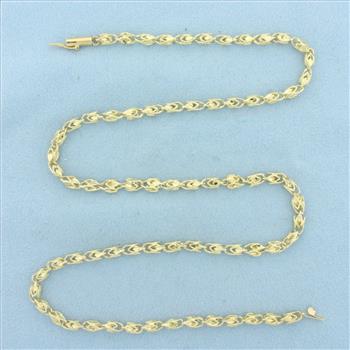 20 Inch Turkish Link Chain Necklace in 14k Yellow Gold